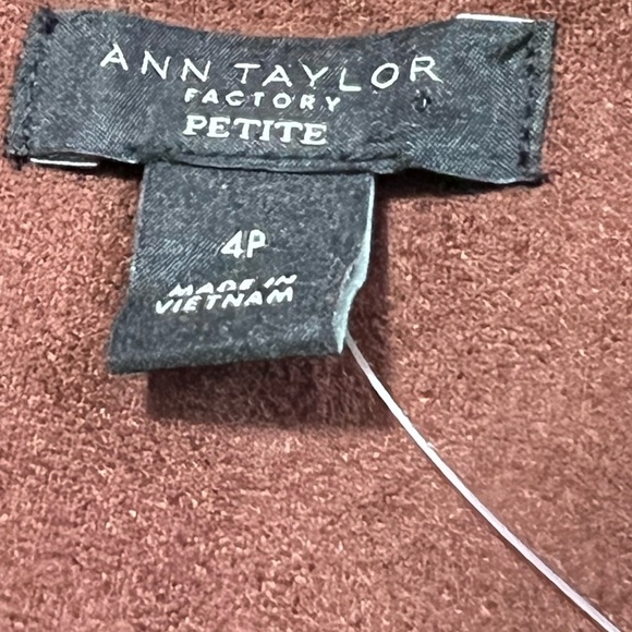 Ann Taylor Brown Sleeveless A-line Vegan Suede Mini Dress Size 4P - Picture 5 of 7